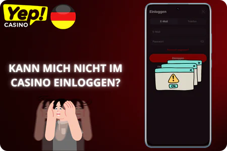 Yep Casino Login funktioniert nicht Fehler beheben