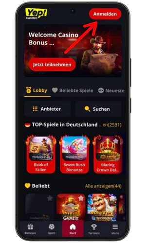Melden Sie sich bei Ihrem Konto an Yep